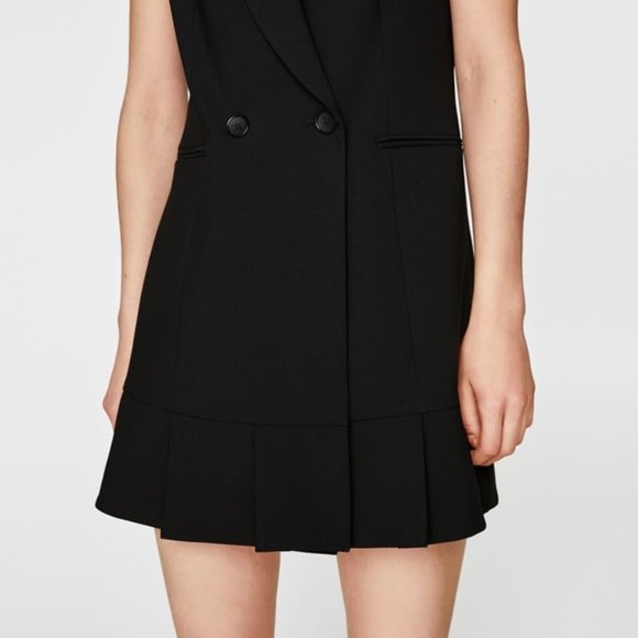 Zara pleated waistcoat dress BLACK - Picture 4 of 6